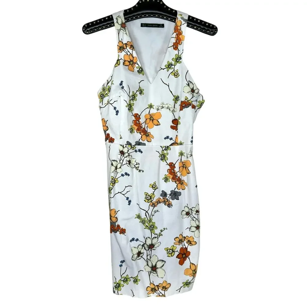 Zara Floral Print Sleeveless Mini Sheath Dress Small